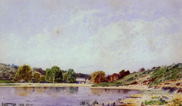 Un virage dans le paysage de la Durance River Paul Camille Guigou Peinture à l'huile